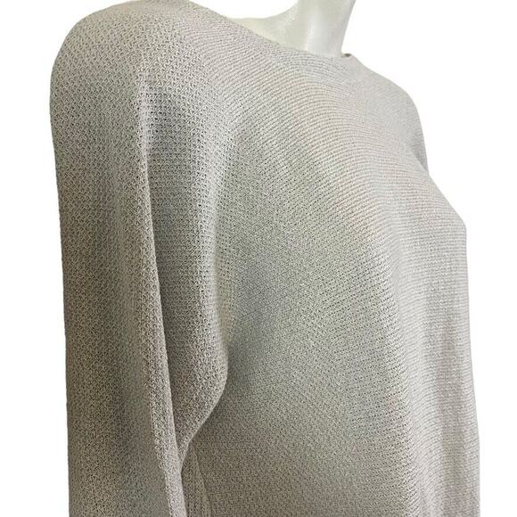 Terra SJ Apparel Womens Light Gray 100% Linen Knit Summer Sweater Lagenlook M - Picture 4 of 16